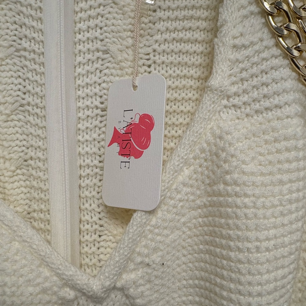 L'ATISTE Cream and Gold Long Sleeve Dress - Picture 9 of 12